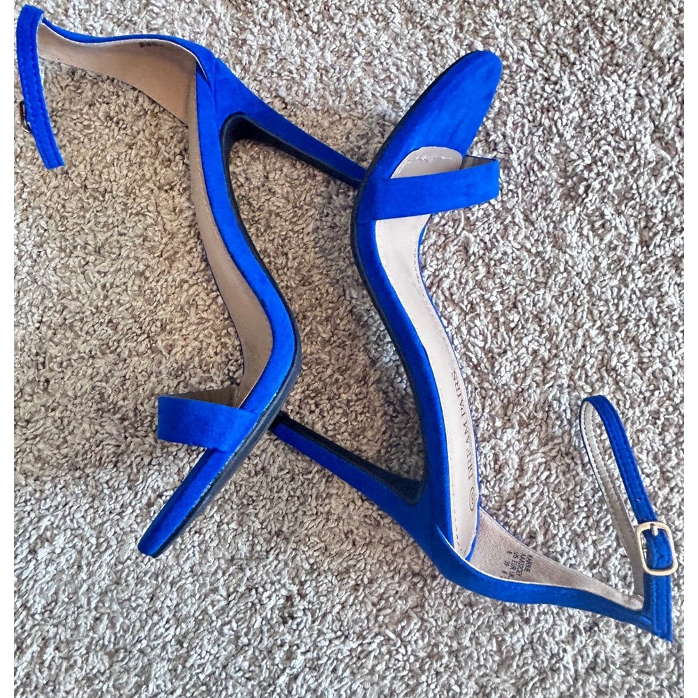 DREAM PAIRS KARRIE Royal‎ Blue Ankle Strap High Heel Stiletto Sandals SZ 8 - Picture 4 of 11